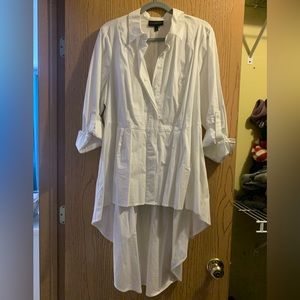 Lane Bryant white button down blouse size 16